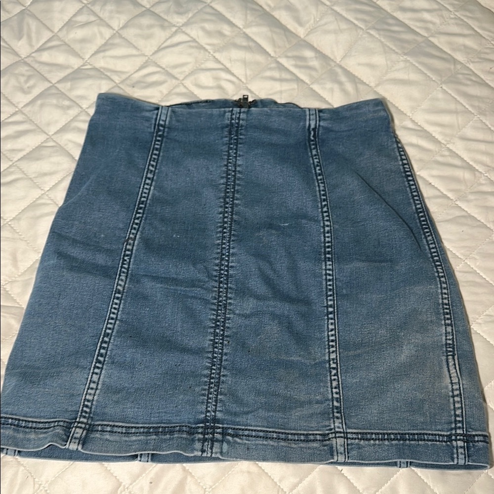Free People Denim Blue Skirt